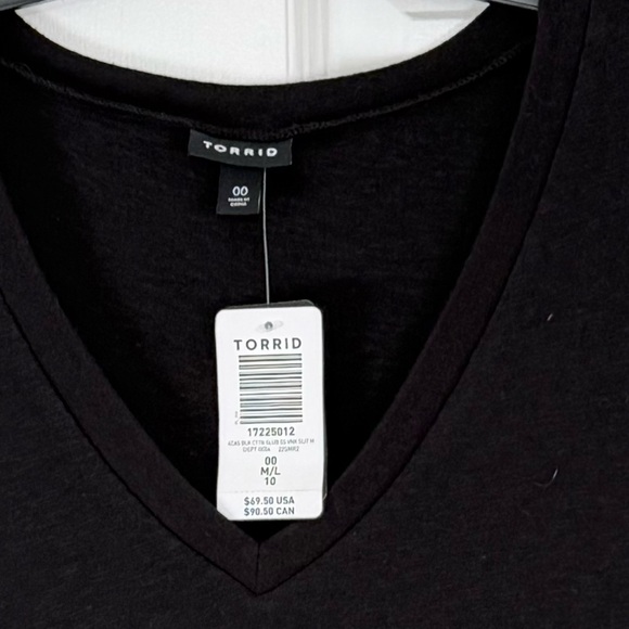 Torrid Black V-Neck Slub Knit Midi T-Shirt Dress Size Medium (10)  NEW - Picture 6 of 7